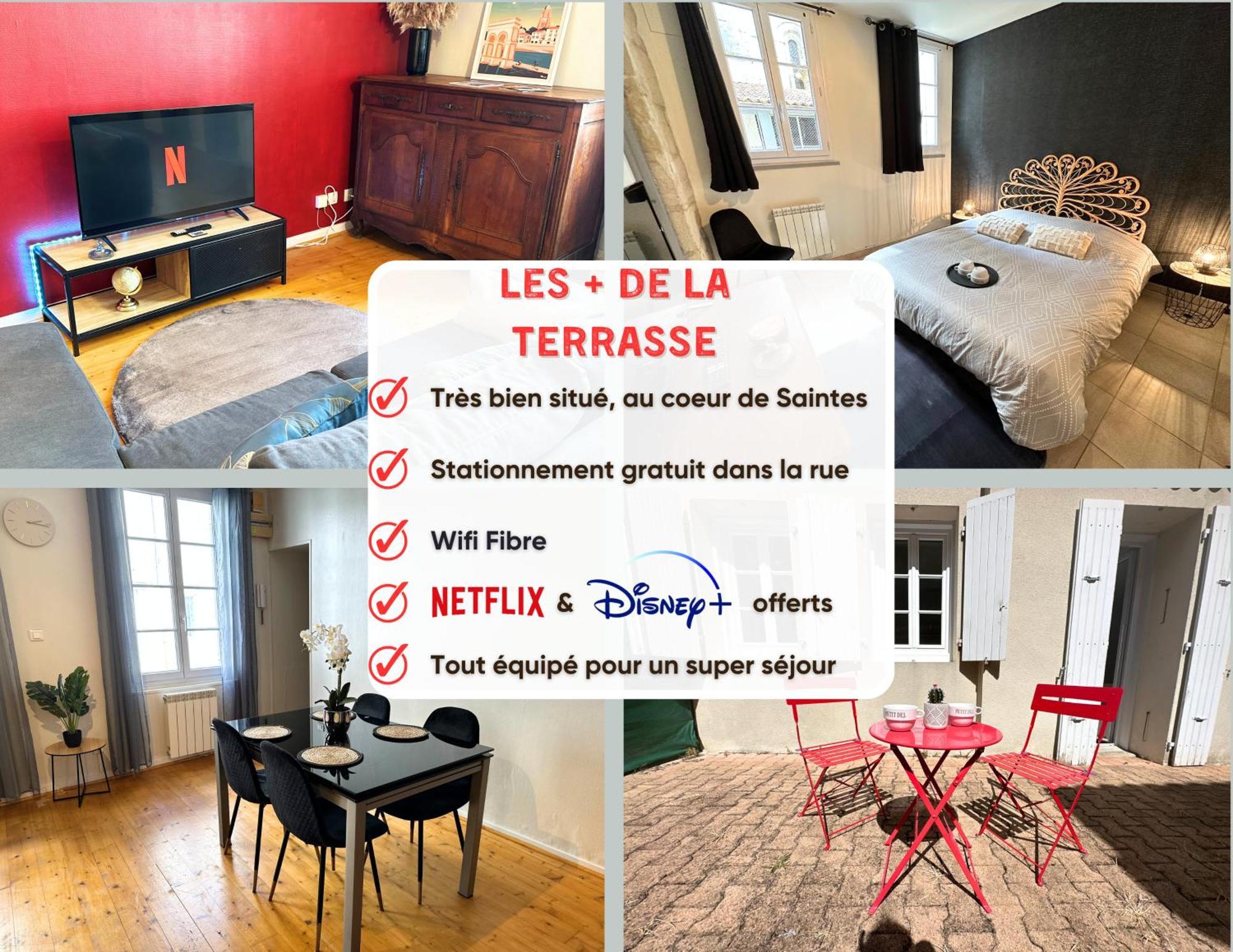 La Terrasse - Parking Gratuit - Fibre - Rdc - Centre Ville Saintes Eksteriør bilde